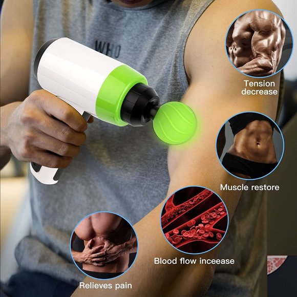 NWT EISTAKAO MASSAGE GUN DEEP TISSUE PERCUSSION MUSCLE MASSAGER 4 Massage Heads - Picture 8 of 10